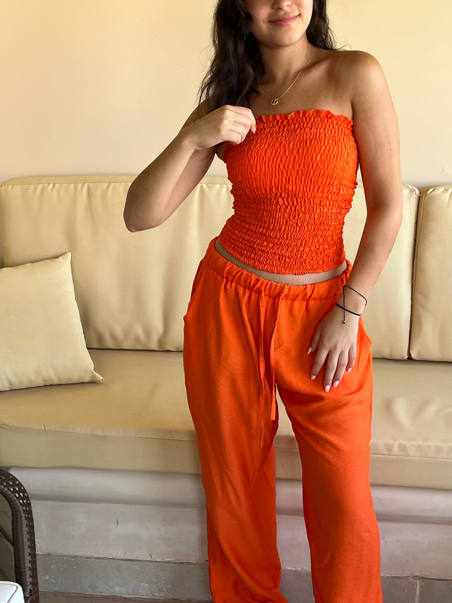 Tangerine Linen Set