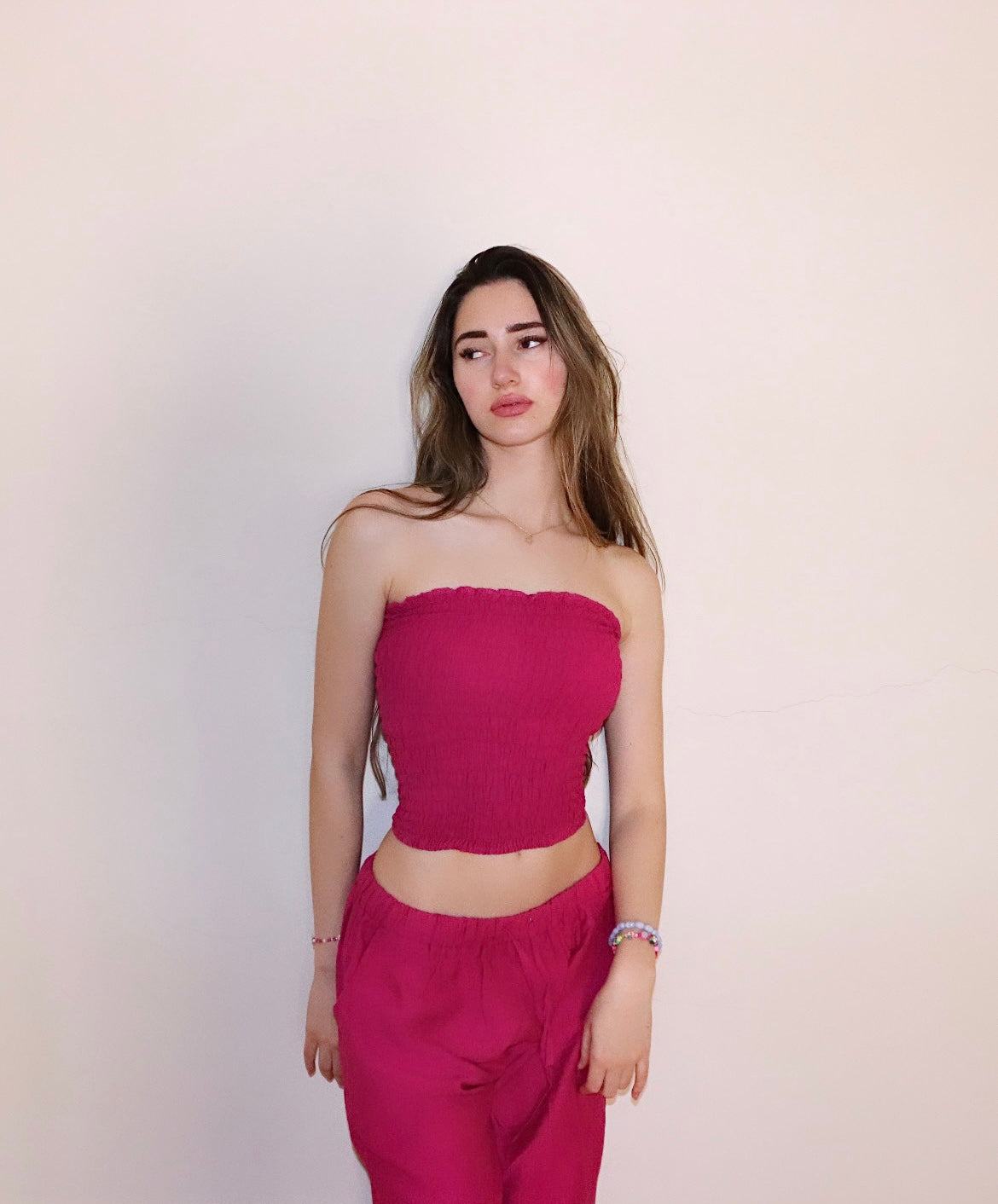 Fuschia Linen Set