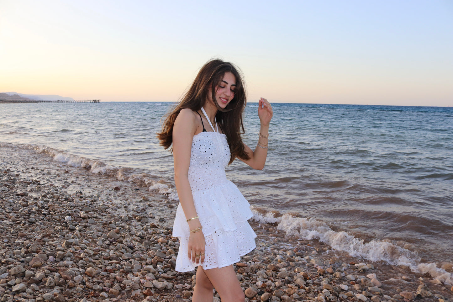 Patterned Ruffle Dress