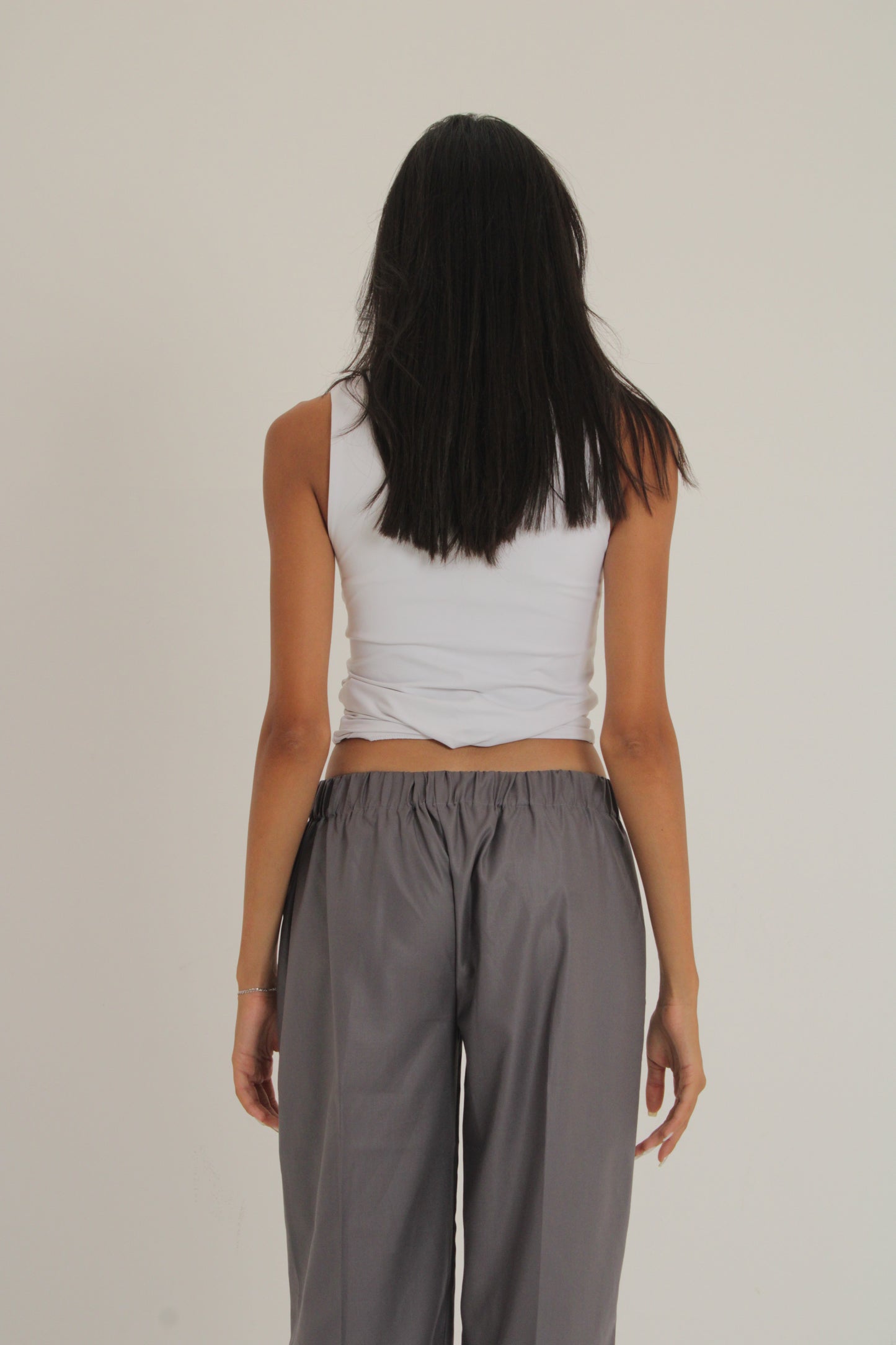 Grey Fitted Pants